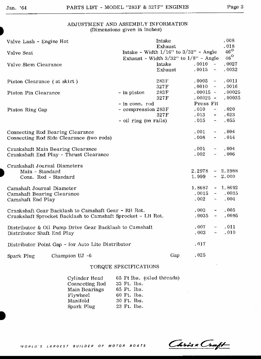 CHRIS CRAFT Marine Engine 283 327 F V8 Parts Manual LIST EPC preview img 6