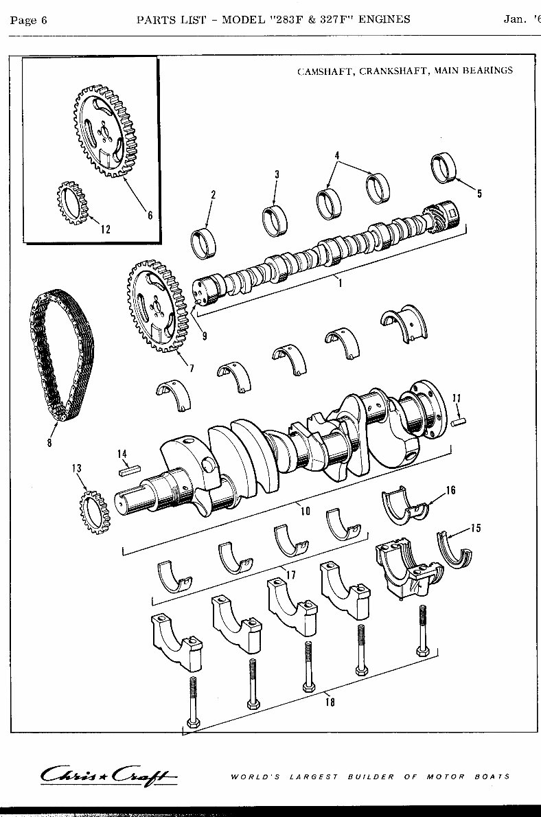 CHRIS CRAFT Marine Engine 283 327 F V8 Parts Manual LIST EPC preview img 9