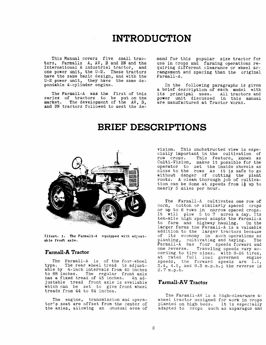 FARMALL International A Tractor Workshop Service / Repair Manual ...