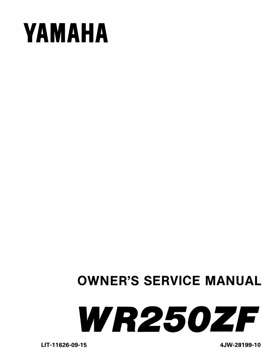 1994 YAMAHA WR250 WR250ZF FACTORY Repair Service Manual preview img 1