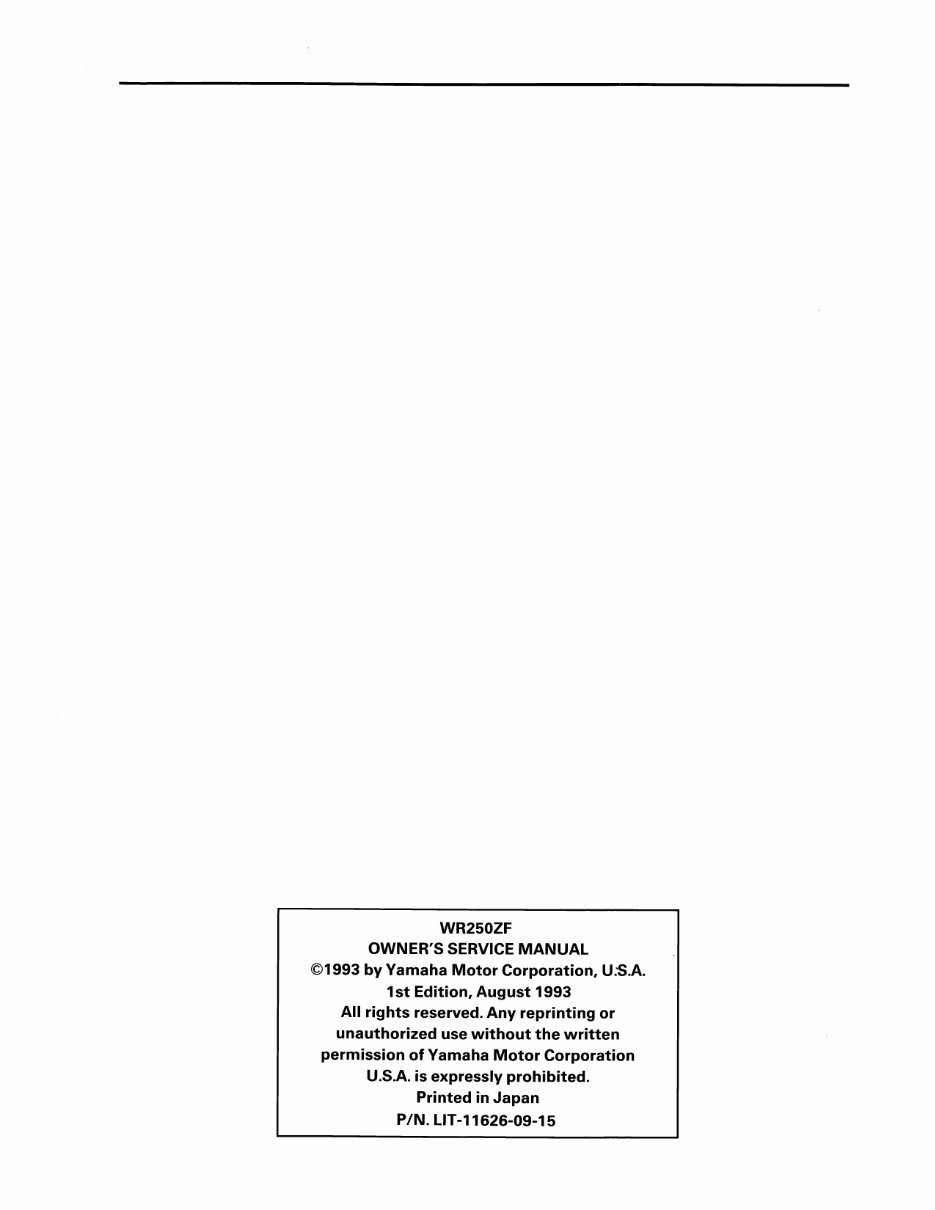 1994 YAMAHA WR250 WR250ZF FACTORY Repair Service Manual preview img 2