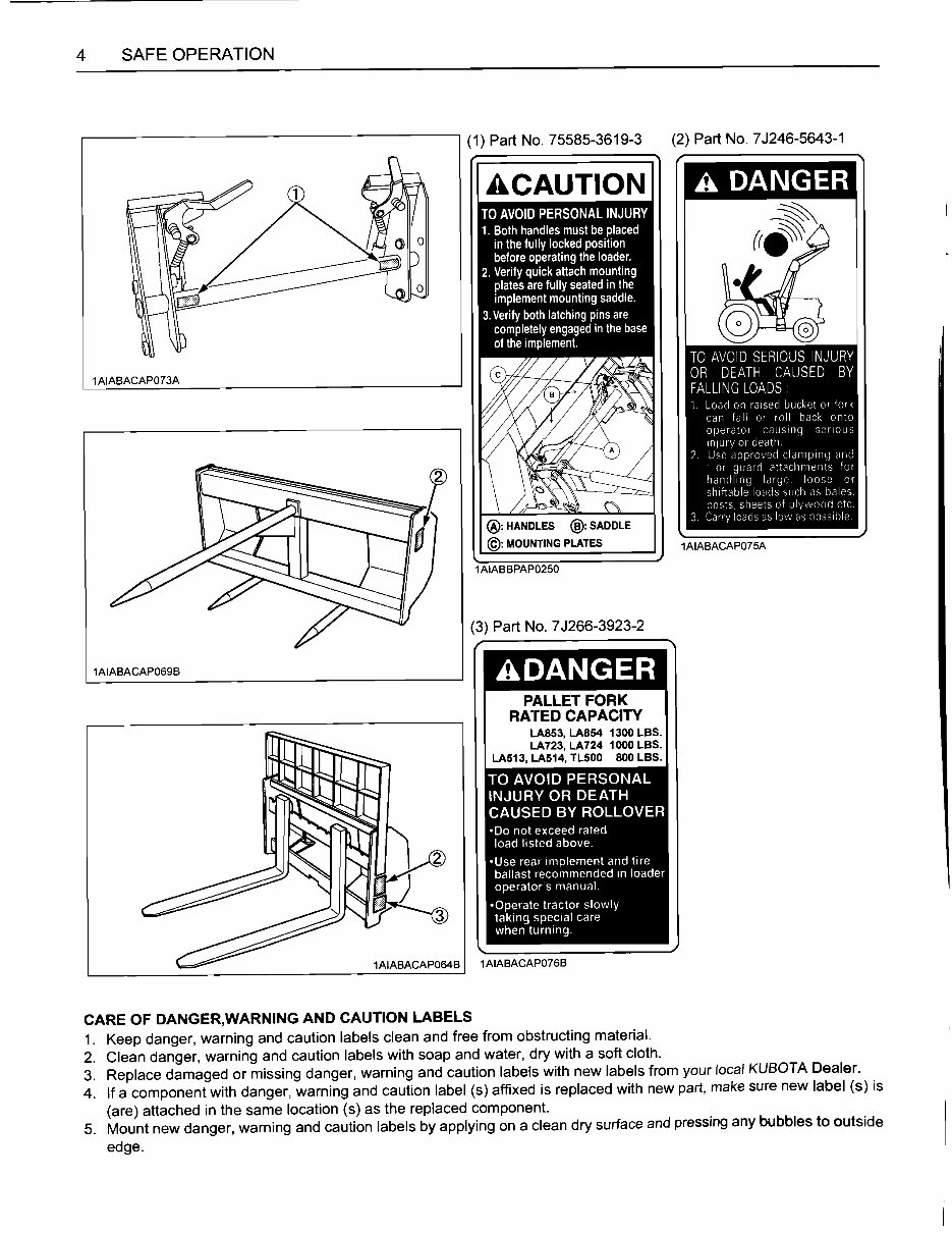 KUBOTA LA514 LA724 LA854 Loader Operators Manual - Owners Manual - (BEST Manual) - KUBOTA LA 514 LA 724 LA 854 LOADER preview img 5