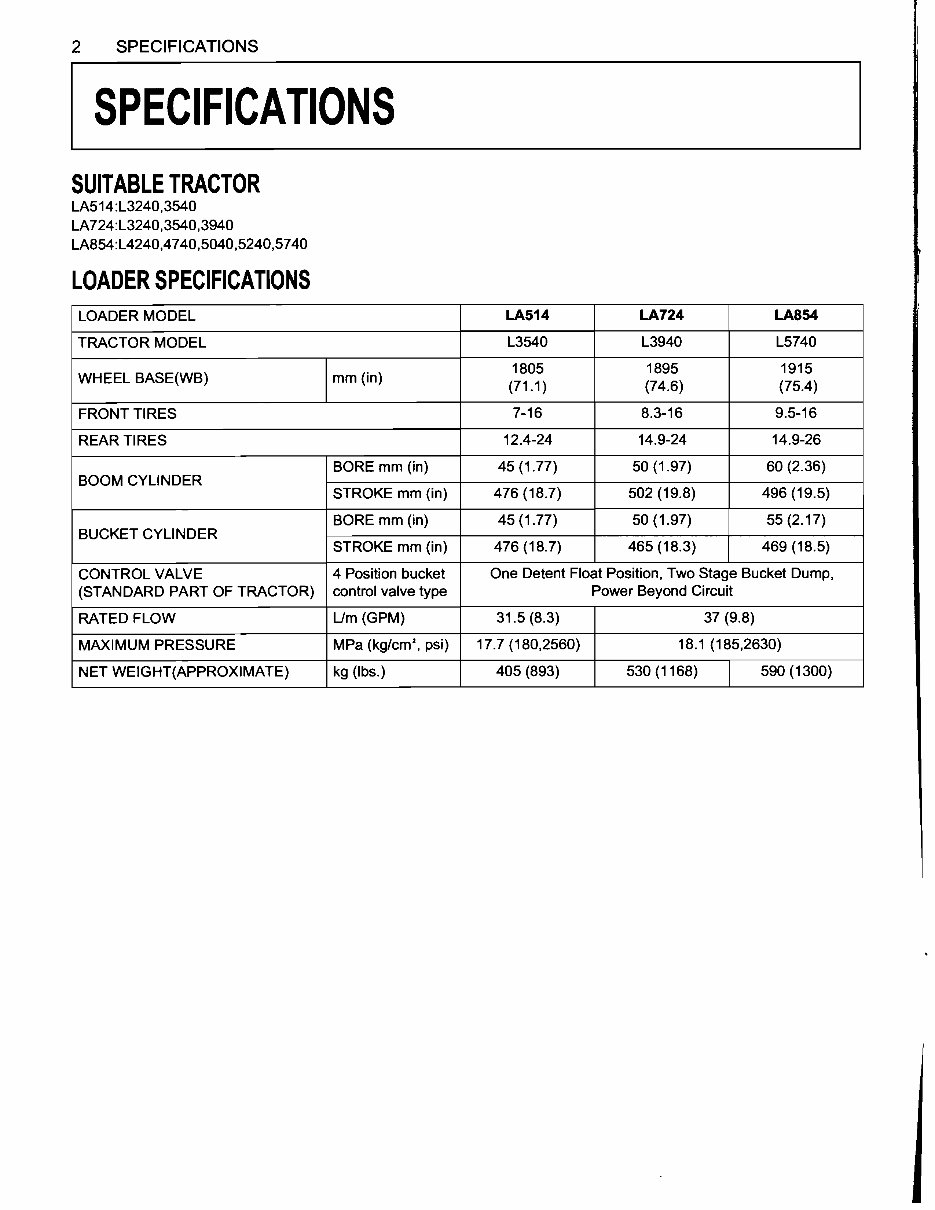 KUBOTA LA514 LA724 LA854 Loader Operators Manual - Owners Manual - (BEST Manual) - KUBOTA LA 514 LA 724 LA 854 LOADER preview img 7