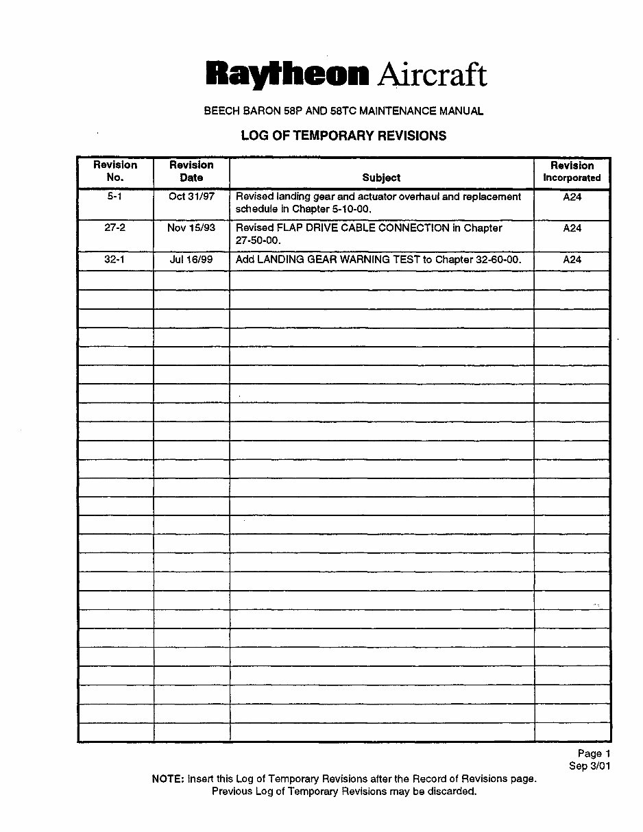 Raytheon Beech Baron 58P, 58PA, 58TC, 58TCA Aircracfts OEM Service & Repair Manual preview img 8