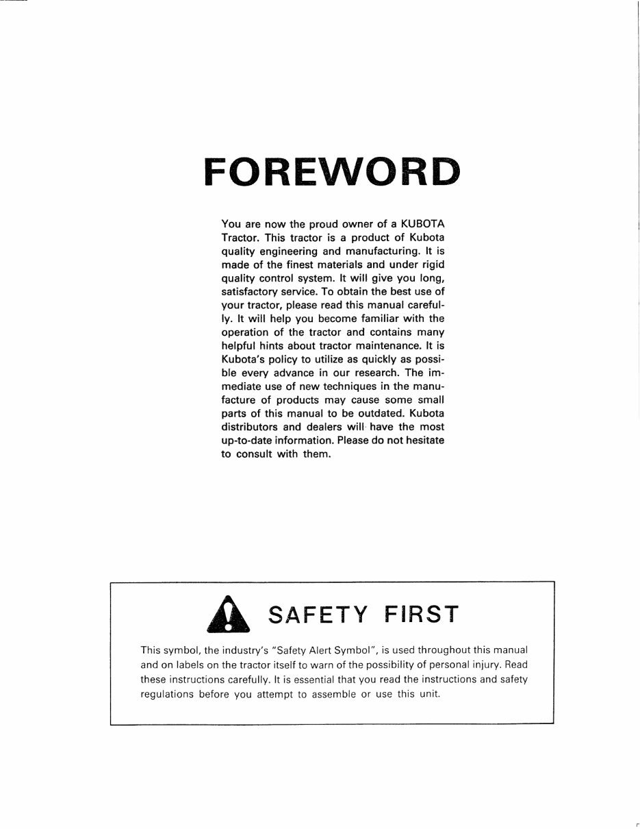 Kubota B9200 HST B9200HST Operator Manual preview img 3