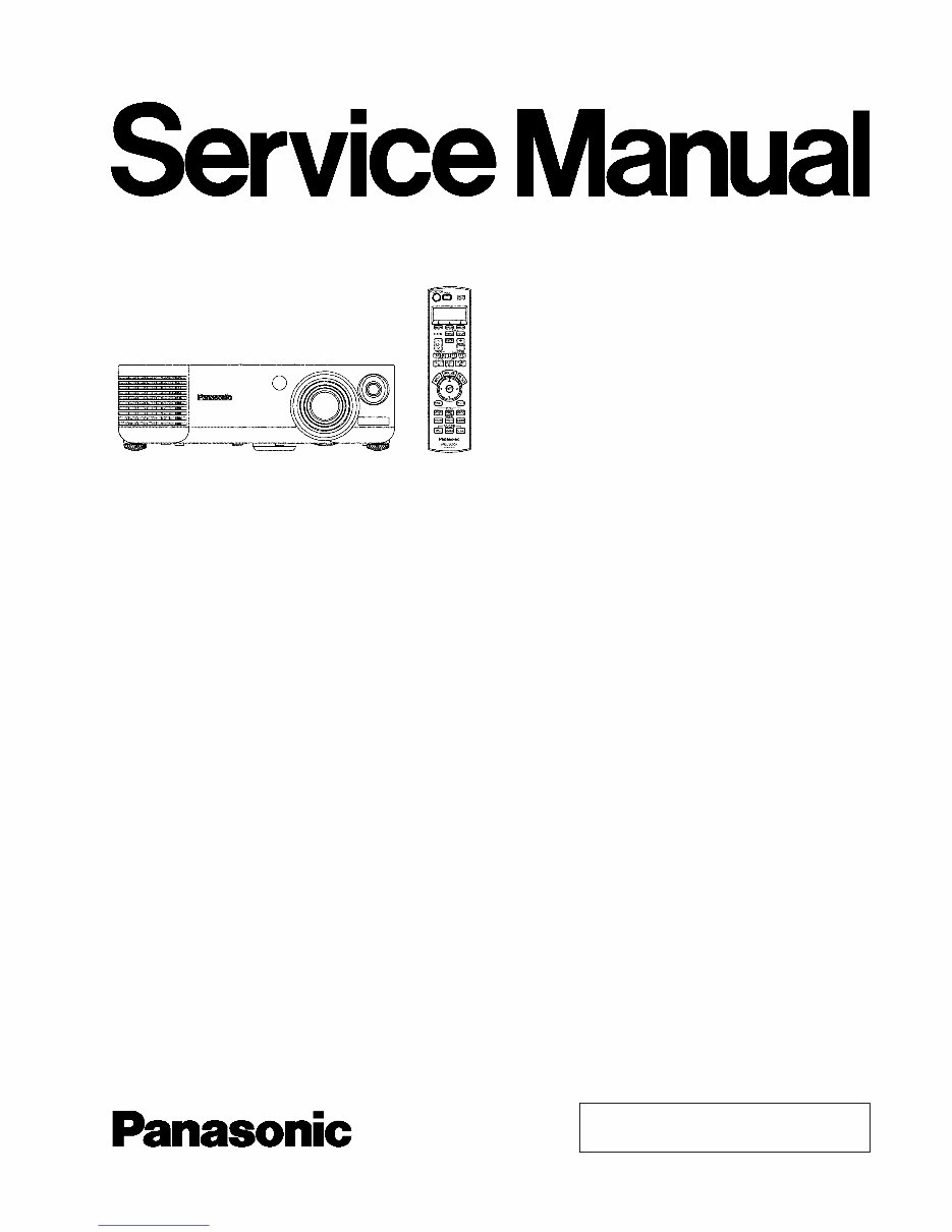 Panasonic PT-AE900 Service Manual & Repair Guide preview img 1