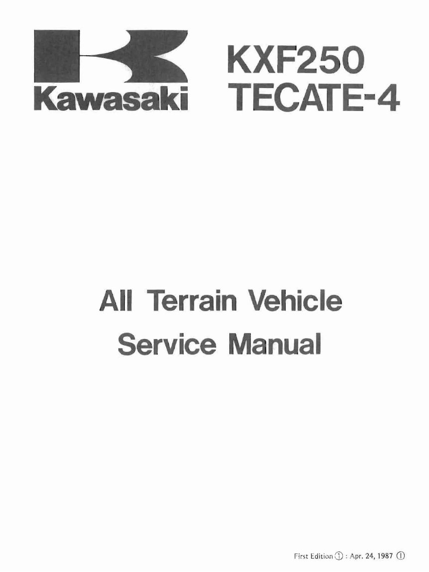 1987-1988 Kawasaki KXF250 TECATE-4 OEM Service & Repair Manual preview img 1