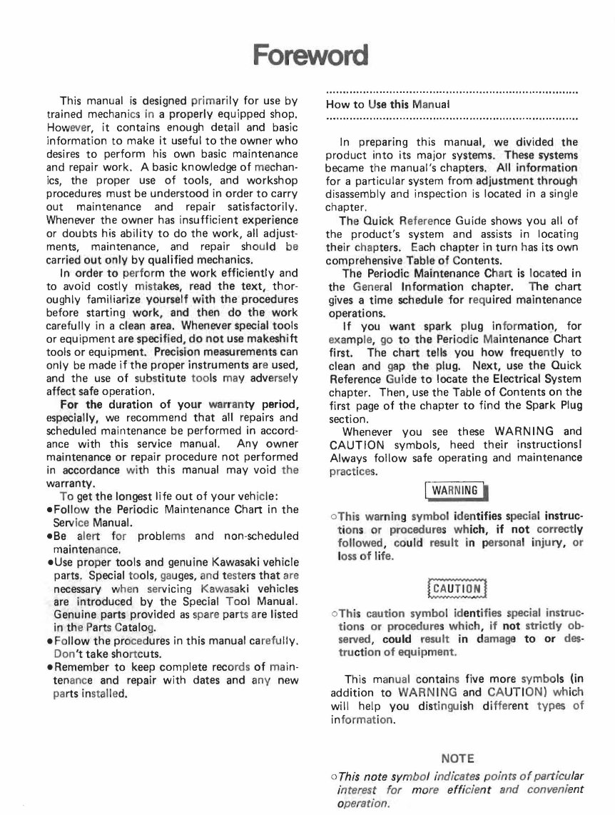 1987-1988 Kawasaki KXF250 TECATE-4 OEM Service & Repair Manual preview img 4