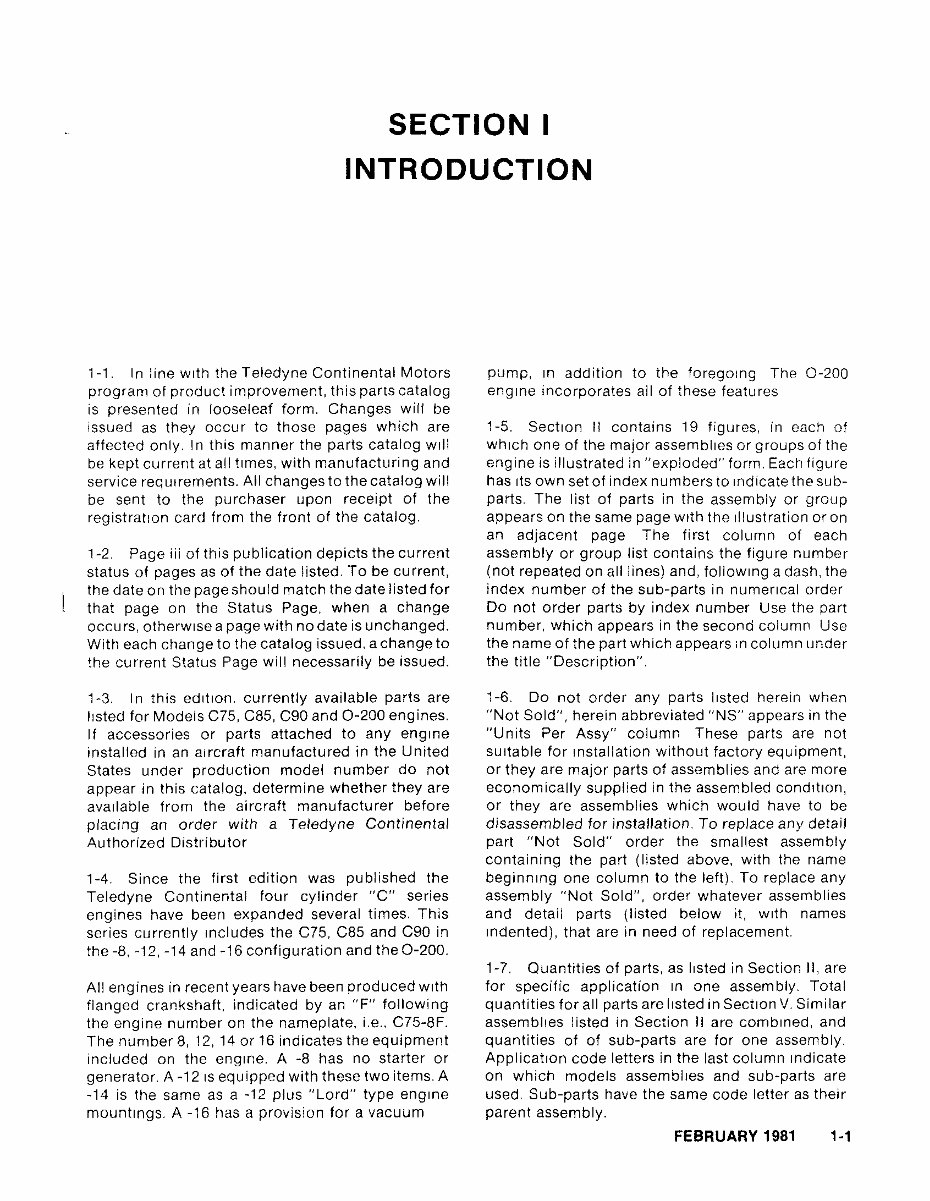 Continental Aircraft Engines O200-C75-C85-C90 Parts Manual preview img 5