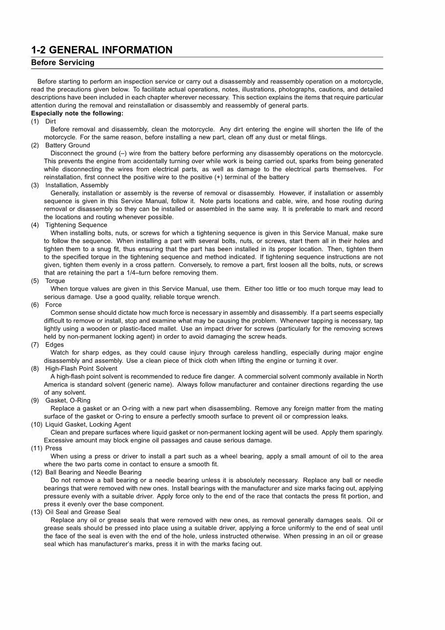 KAWASAKI NINJA ZX-9R Service Manual 2000-2003 preview img 10