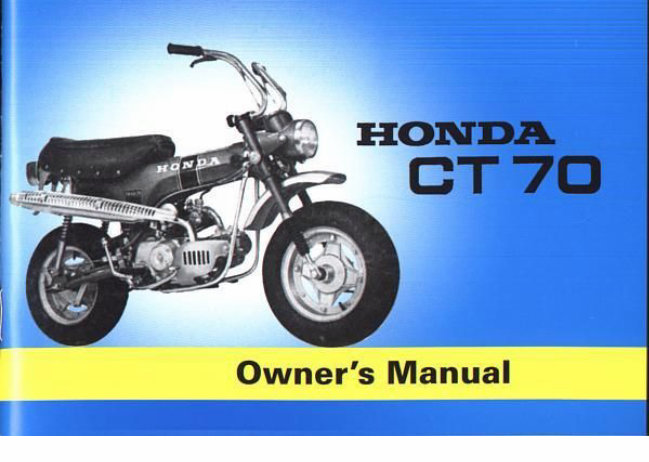 HONDA CT70 Owners Manual and Parts Catalog preview img 1