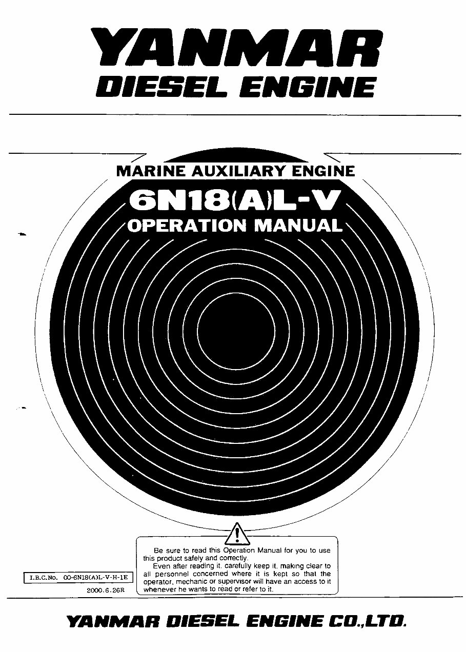 YANMAR 6N18 L Series Diesel Engine Workshop Service Manual preview img 1