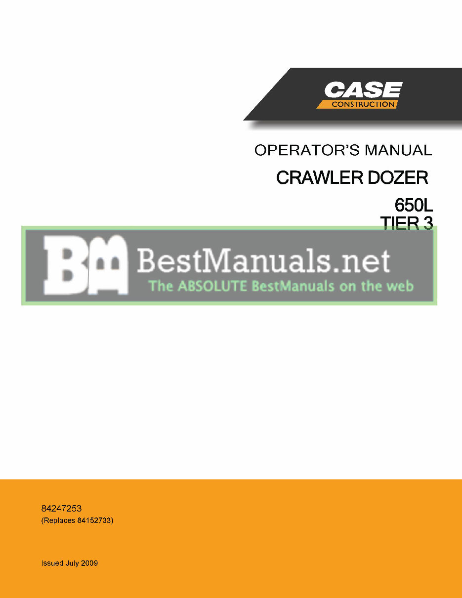 Case 650L Tier 3 Crawler Dozer Operators Owner Instruction Manual - IMPROVED - preview img 1