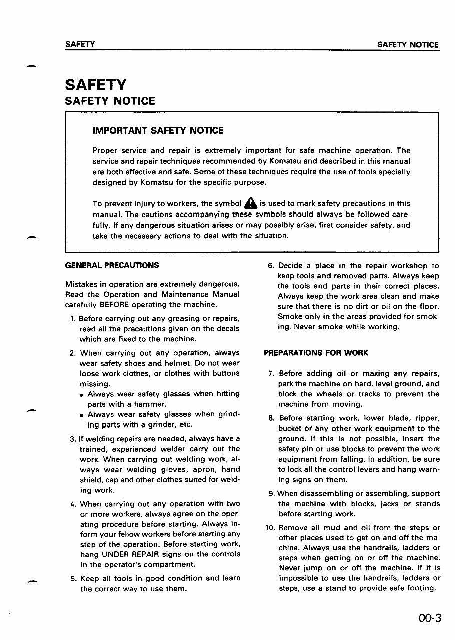Komatsu PC1100-6 Hydraulic Excavator Workshop Service Manual preview img 8
