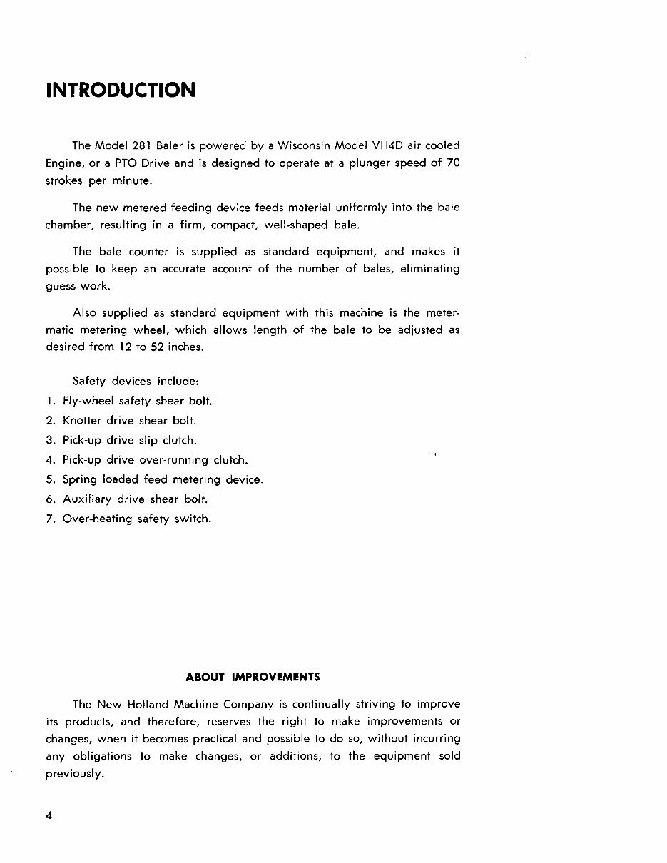 NEW HOLLand 281 HAYLINER BALER Operators Manual preview img 5