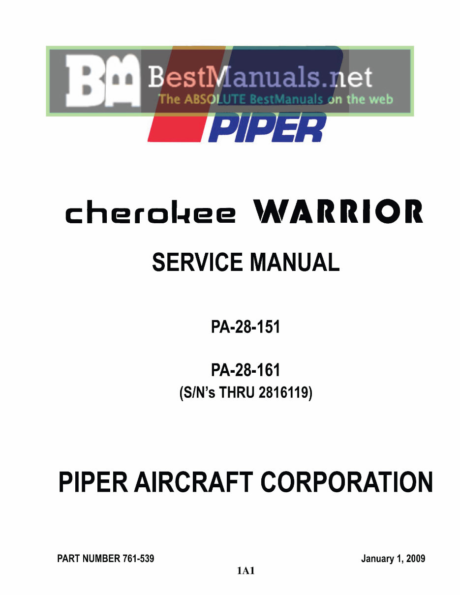 Piper pa-28-161 warrior 2 /3 PA-28-151 service manual 761-5 preview img 1