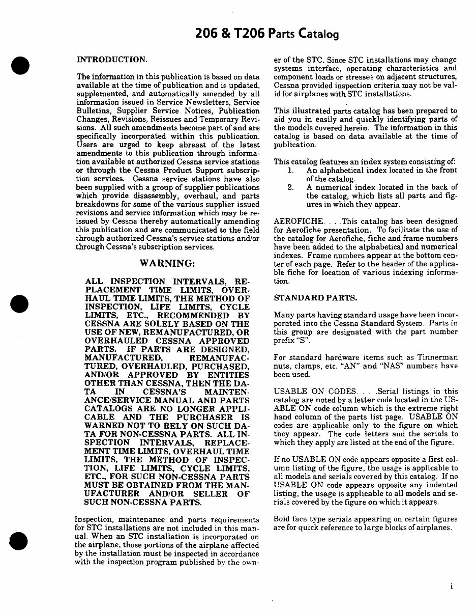 1974-1986 Cessna Model 206/T206 Aircrafts Parts Catalog preview img 3