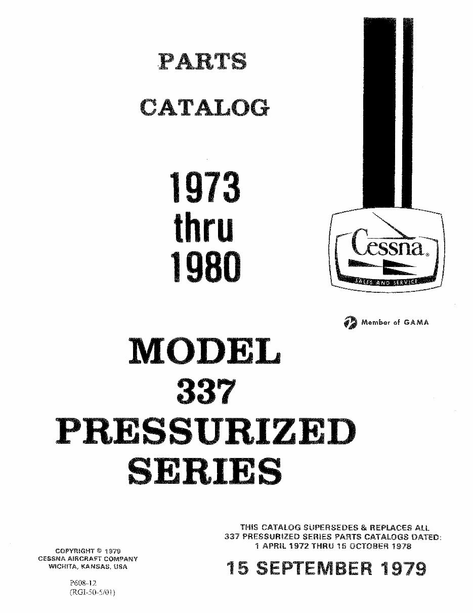 1973-1980 Cessna 337 P Skymaster Parts Catalog preview img 1