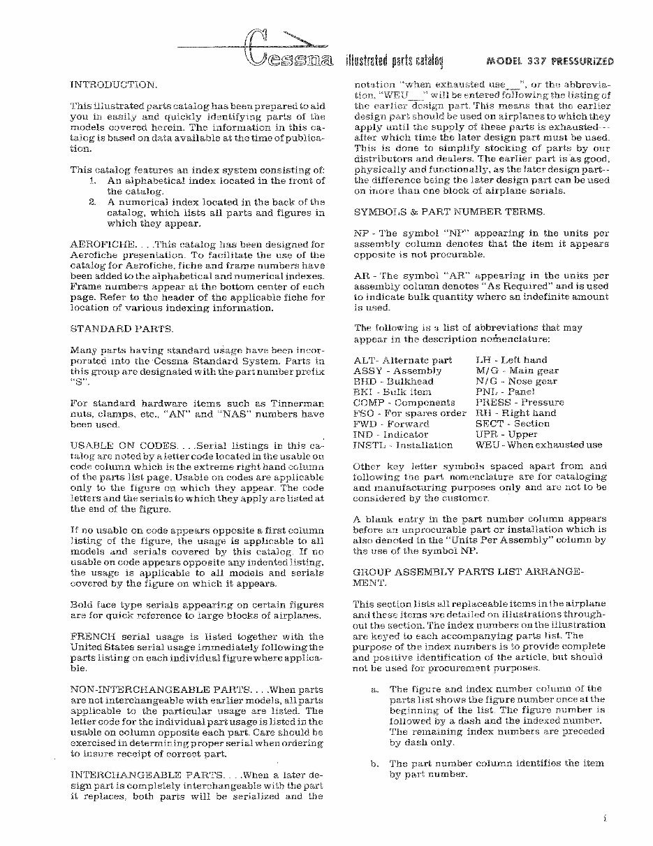 1973-1980 Cessna 337 P Skymaster Parts Catalog preview img 4