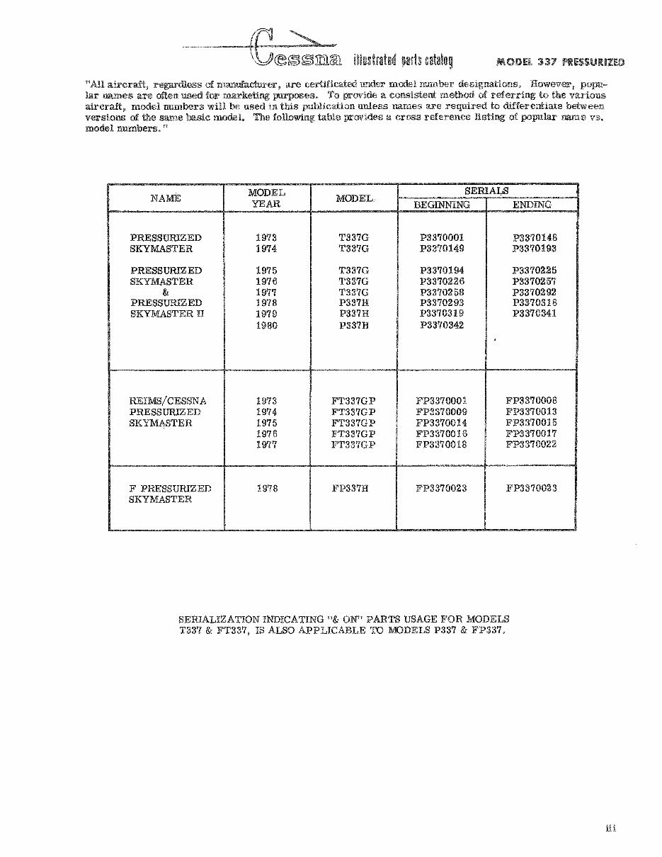1973-1980 Cessna 337 P Skymaster Parts Catalog preview img 7