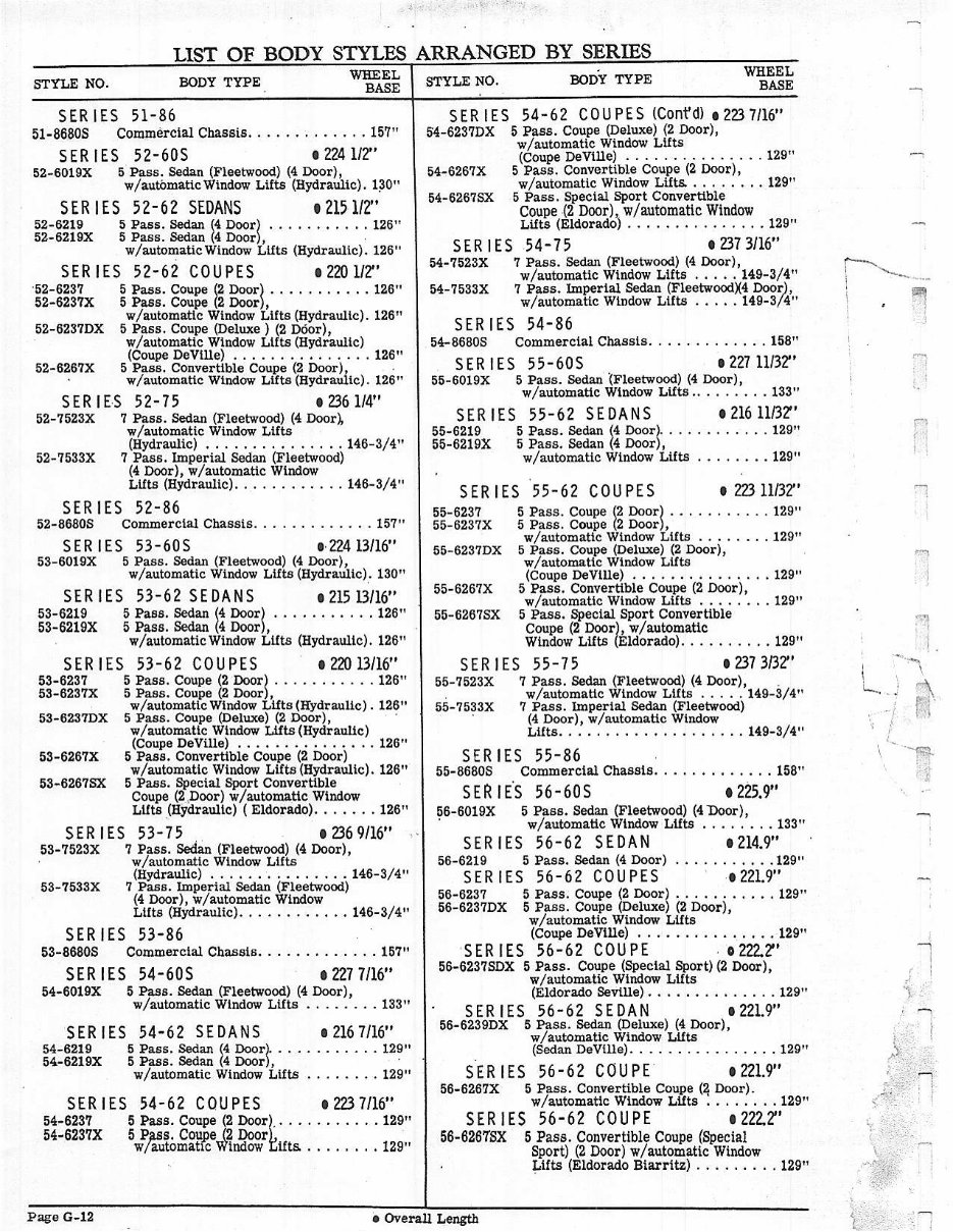 1947 1948 1949 1950 1951 1952 1953 1954 1955 1956 1957 1958 1959 Cadillac Chassis & Body Master Parts Catalog Coupe DeVille/Seda preview img 10