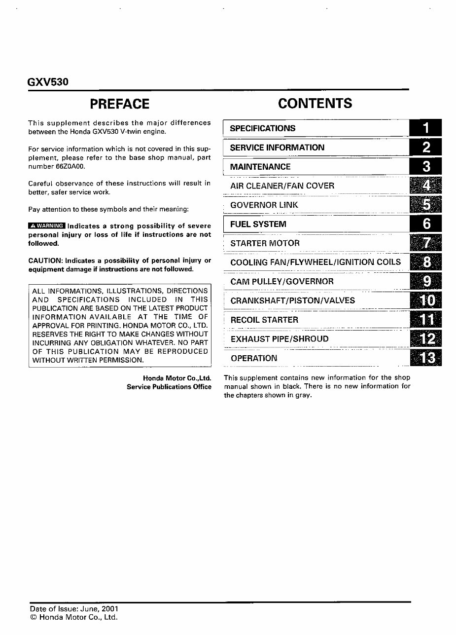 Honda GCV520, GCV530 Engine Workshop Service Repair Manual preview img 1