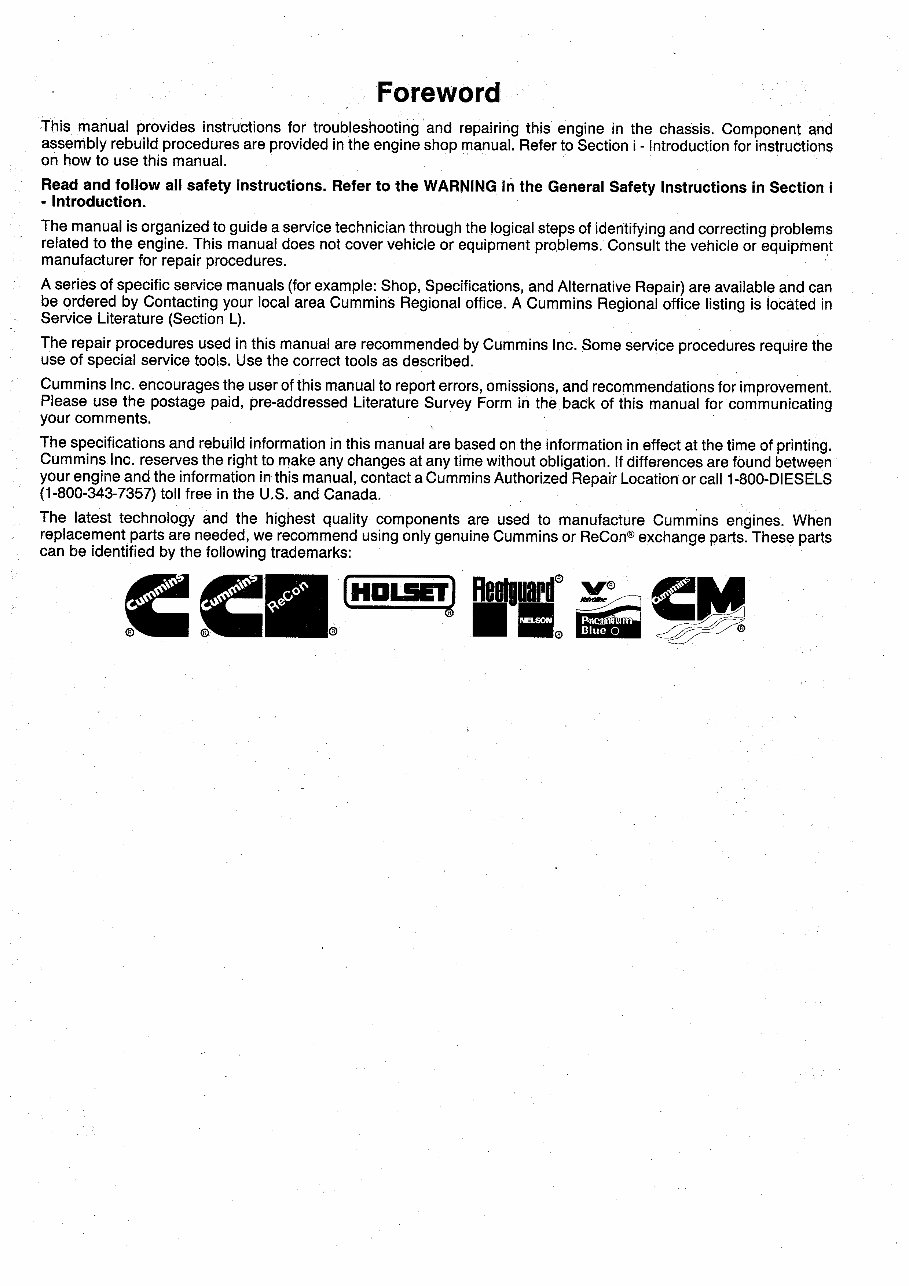Cummins C-Series (C8.3) Engine Service & Repair Manual preview img 2