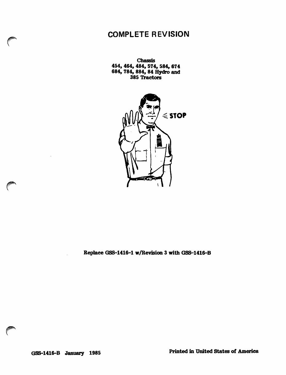IH International Case 884 Tractor Service, SHOP, OPERATOR Manual -3- Manuals - IMPROVED - preview img 3