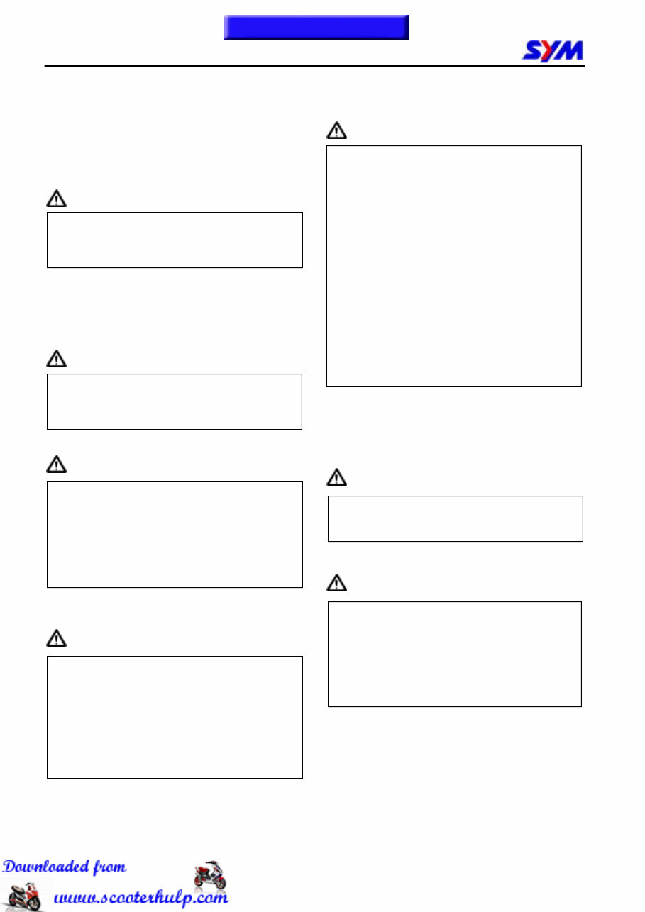 SYM SHARK 150 OPTI SH Full Service & Repair Manual preview img 7