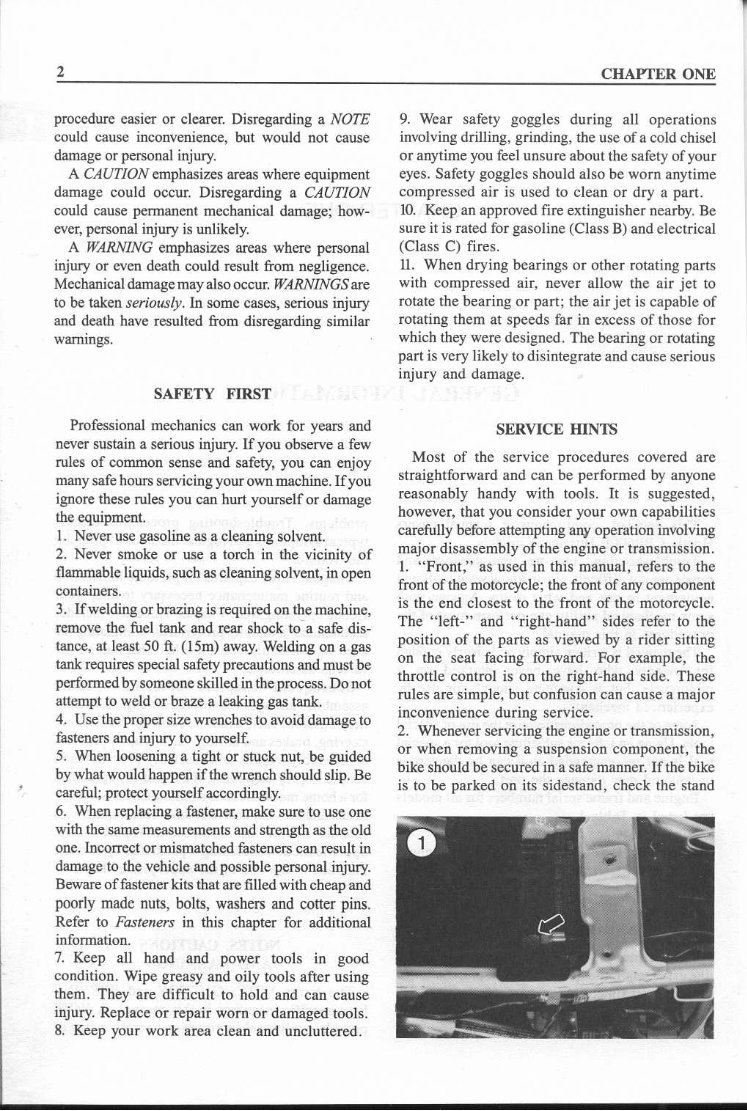 HONDA CBR600F1 HURRICANE Workshop Repair Manual 1987-1990 preview img 10