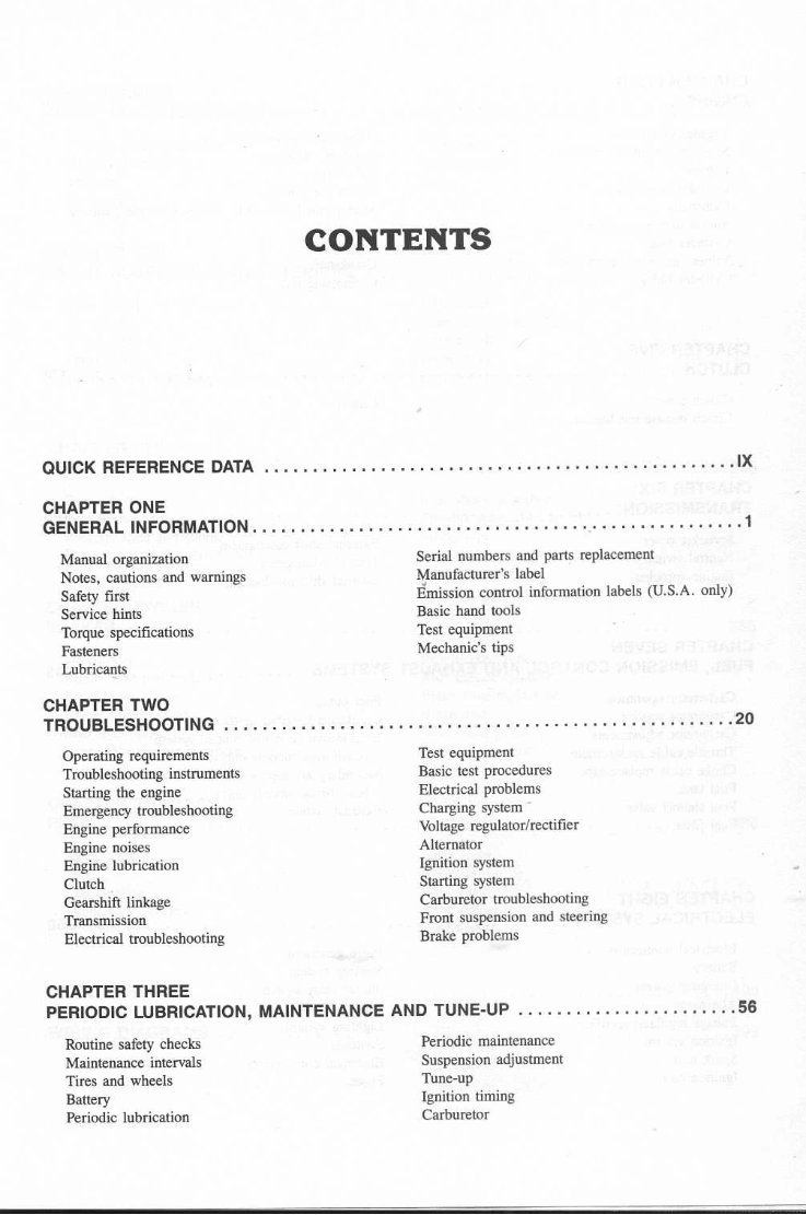 HONDA CBR600F1 HURRICANE Workshop Repair Manual 1987-1990 preview img 2