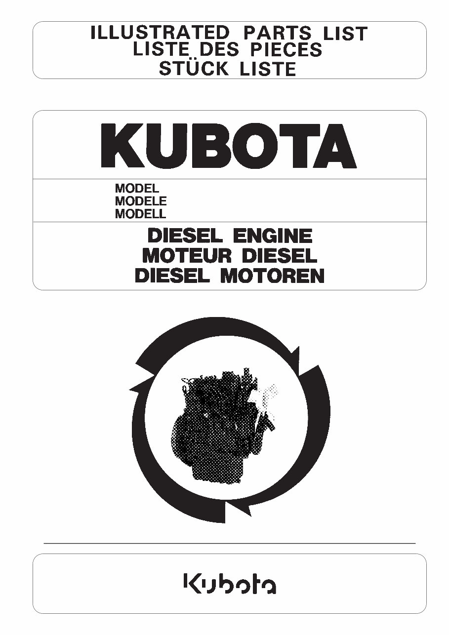 Kubota D1105-E3B D1105-E3B D1105-T-E3B Parts Manual preview img 1