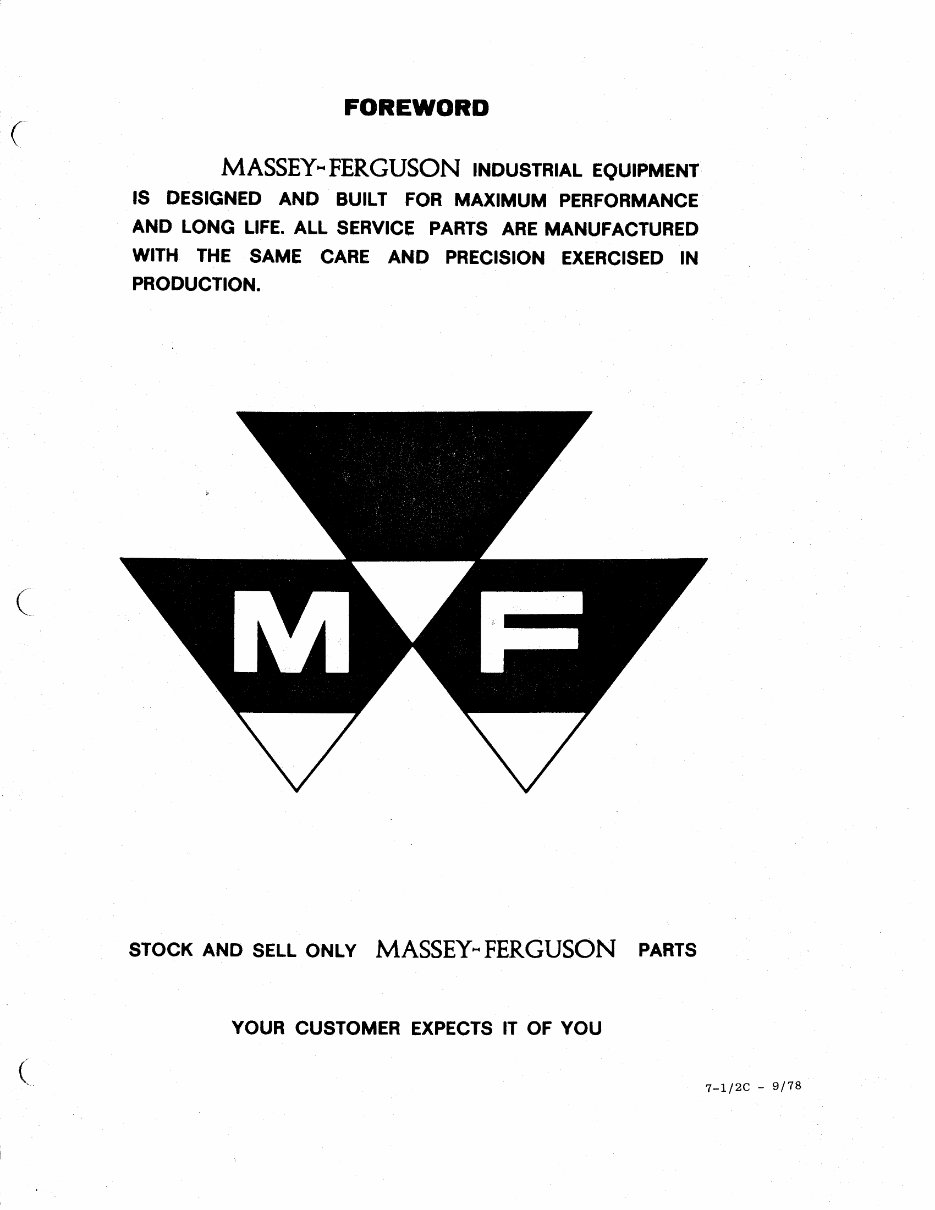 Massey Ferguson MF 200C / D200C Crawler Loader-Dozer Parts Catalog preview img 2