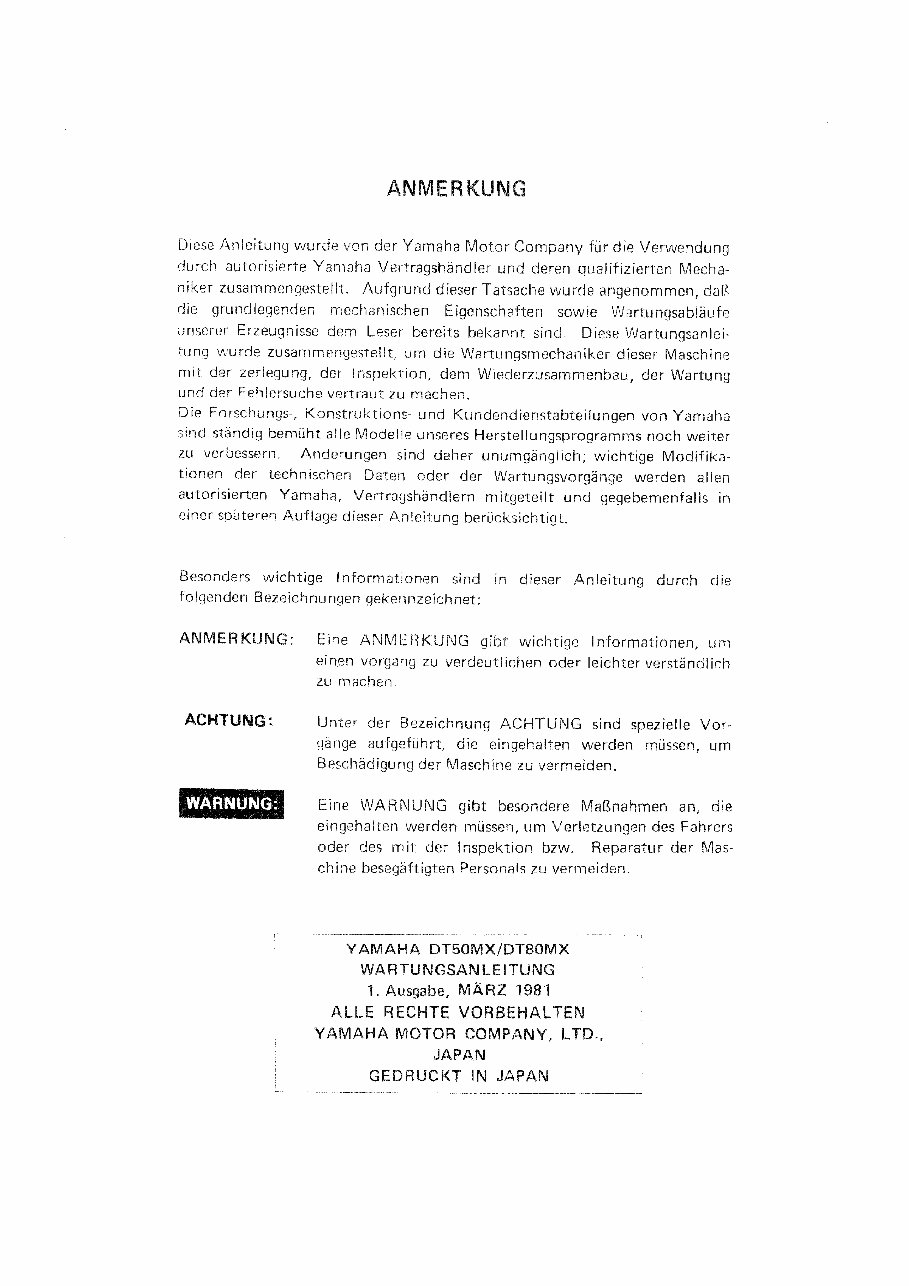  Now Yamaha DT50 DT80 DT50MX DT80MX Service Repair Workshop Manual INSTANT preview img 1