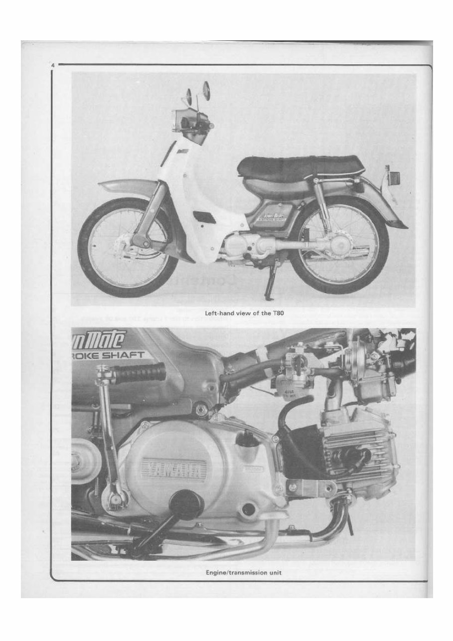 ヤマハ　　　T80　　　１体 YAMAHA T80 TOWNMATE Full Service & Repair Manual 1983-1995