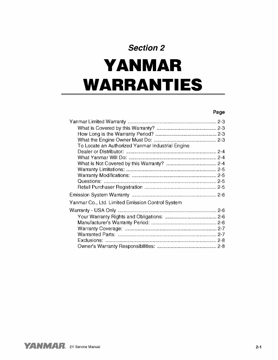 Yanmar Industrial Diesel Engine 2V78 Full Service & Repair Manual preview img 10