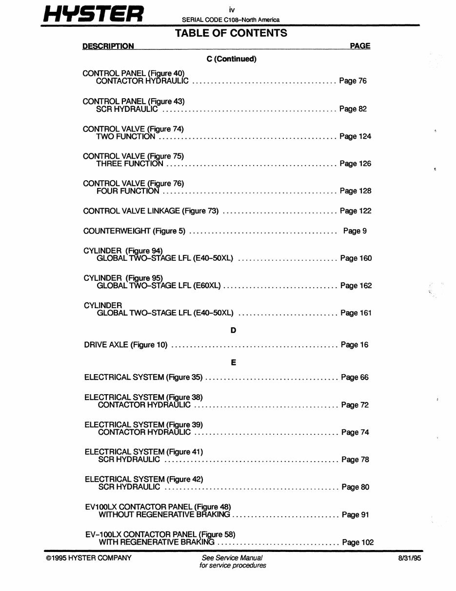 Hyster E40xl, E50xl, E55xl, E60xl Electric Forklift Complete Workshop Service Repair Manual preview img 5