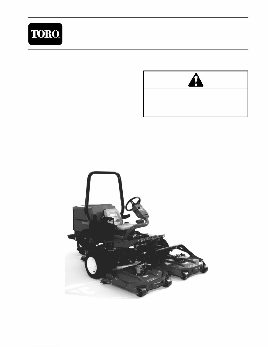 Toro Groundmaster 3500-D Rotary Mower Service & Repair Manual preview img 1