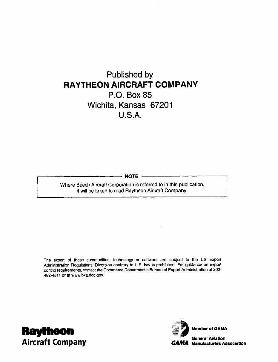 Beech Baron 55, 56, 58 Series Aircrafts OEM Service & Repair Manual preview img 2