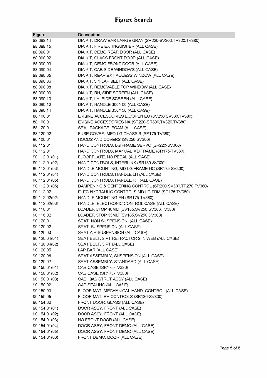CASE SV300 Skid Steer Loader Parts Catalog Manual preview img 6