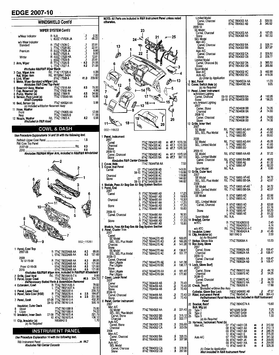 EDGE 2007 2008 2009 2009 2010 FACTORY Parts Manual INSTANT preview img 10