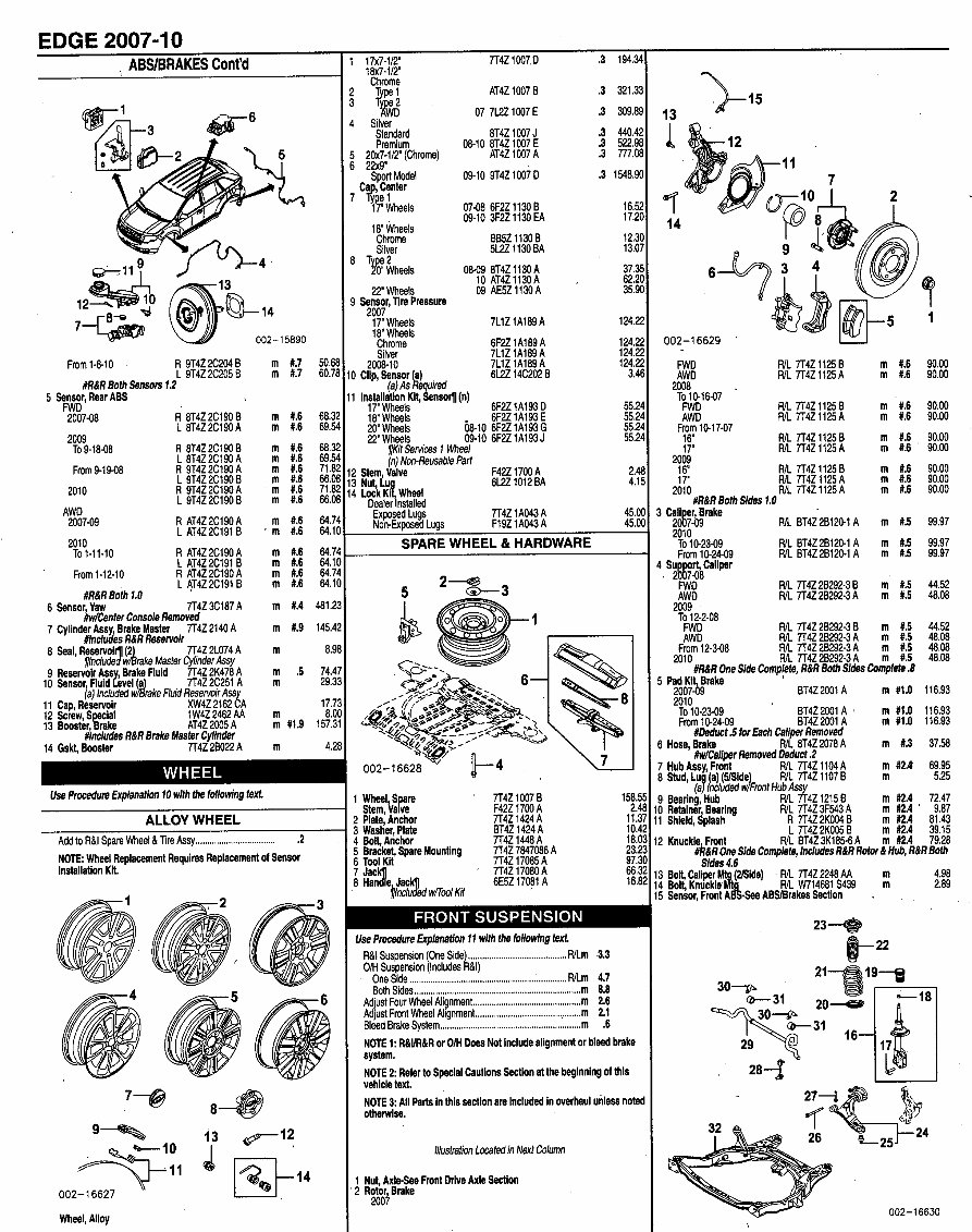 EDGE 2007 2008 2009 2009 2010 FACTORY Parts Manual INSTANT preview img 6
