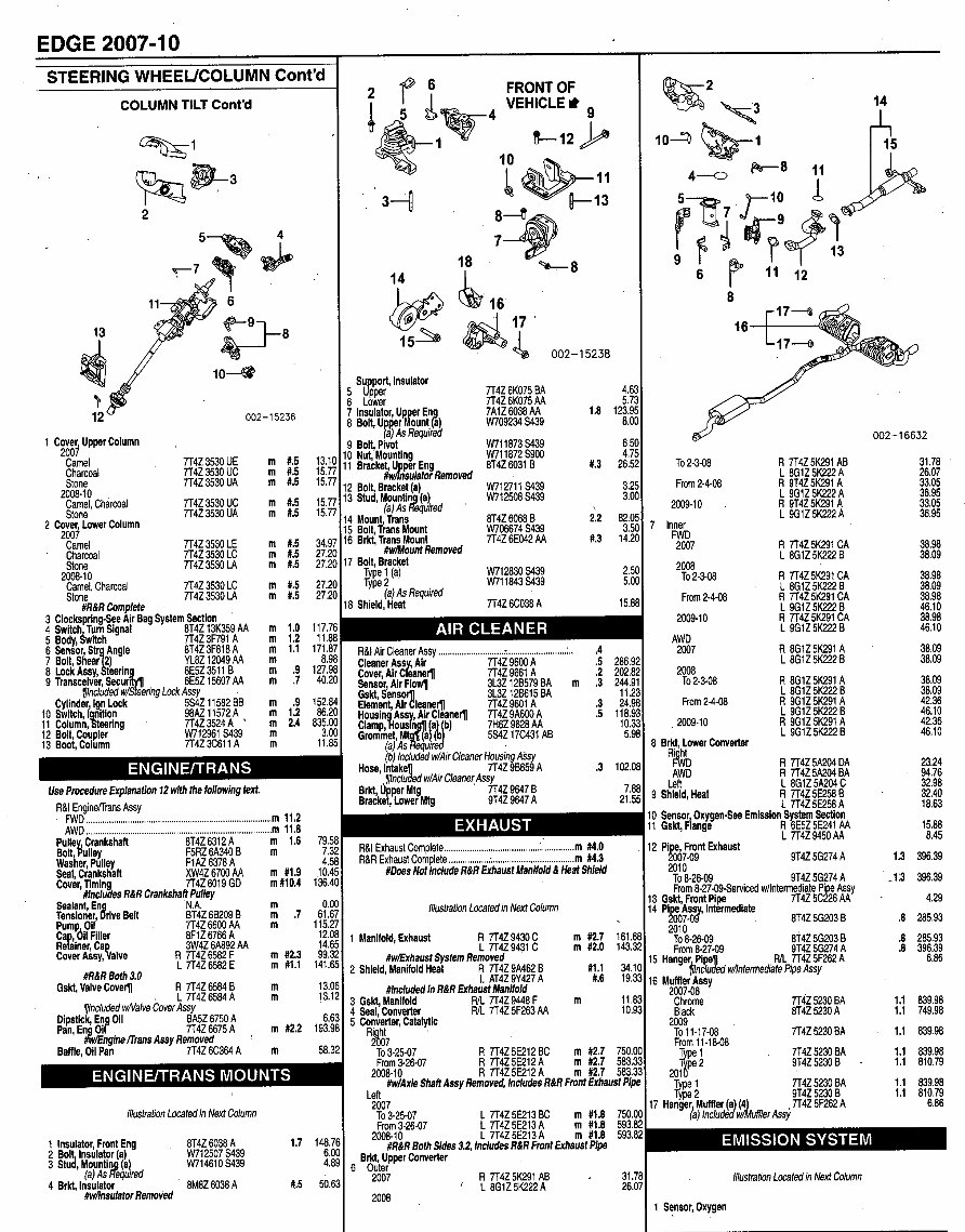 EDGE 2007 2008 2009 2009 2010 FACTORY Parts Manual INSTANT preview img 8