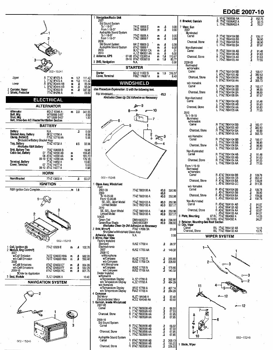 EDGE 2007 2008 2009 2009 2010 FACTORY Parts Manual INSTANT preview img 9