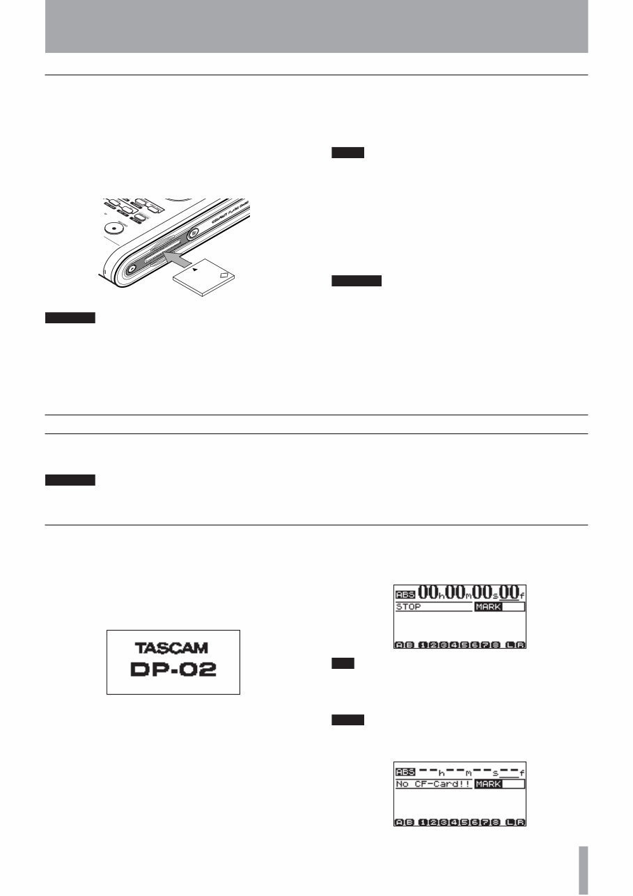 Tascam DP-02 CF Portastudio Owners Manual preview img 9