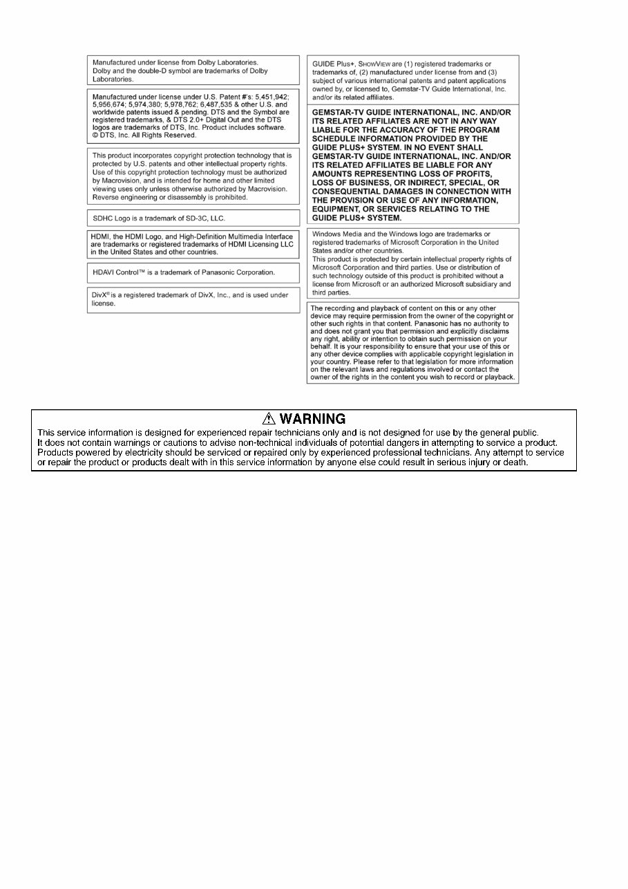 Panasonic DMR-EX99V EX99VEB EX99VEG Service Manual and Repair Guide preview img 2