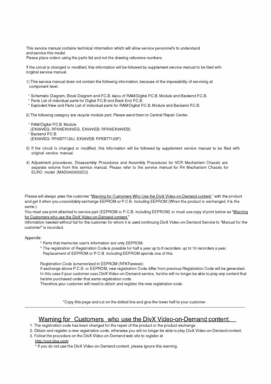 Panasonic DMR-EX99V EX99VEB EX99VEG Service Manual and Repair Guide preview img 7