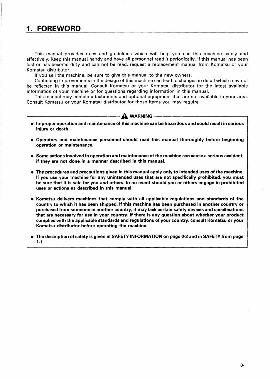 KOMATSU PC25-1, PC30-7, PC40-7, PC45-1 Hydraulic Excavator Operation & Maintenance Manual preview img 2