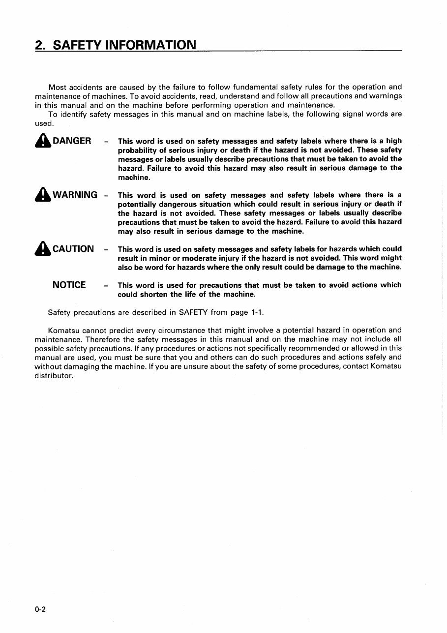 KOMATSU PC25-1, PC30-7, PC40-7, PC45-1 Hydraulic Excavator Operation & Maintenance Manual preview img 3