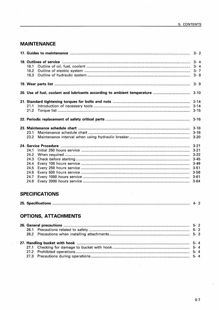 KOMATSU PC25-1, PC30-7, PC40-7, PC45-1 Hydraulic Excavator Operation & Maintenance Manual preview img 8